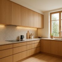 Idées déco pour une cuisine en bois chic