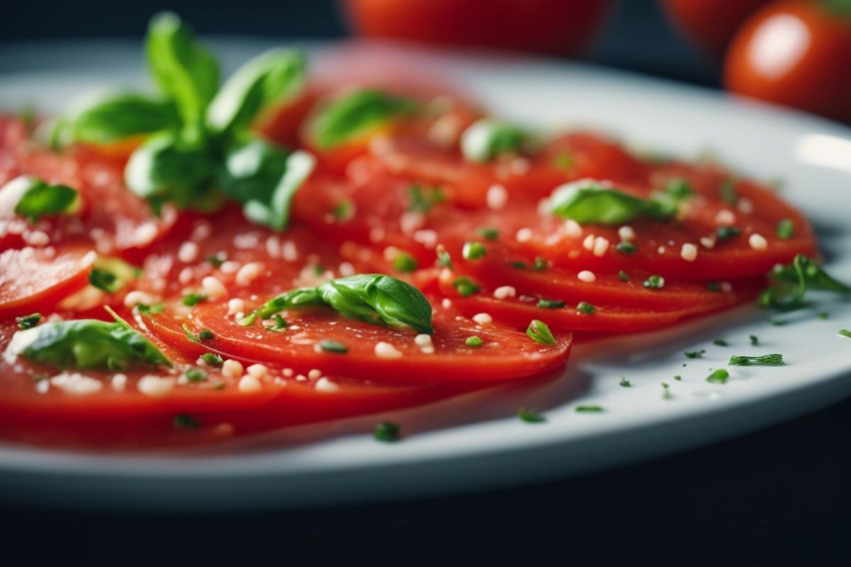 Découvrez la recette irrésistible du Carpaccio de Tomates !