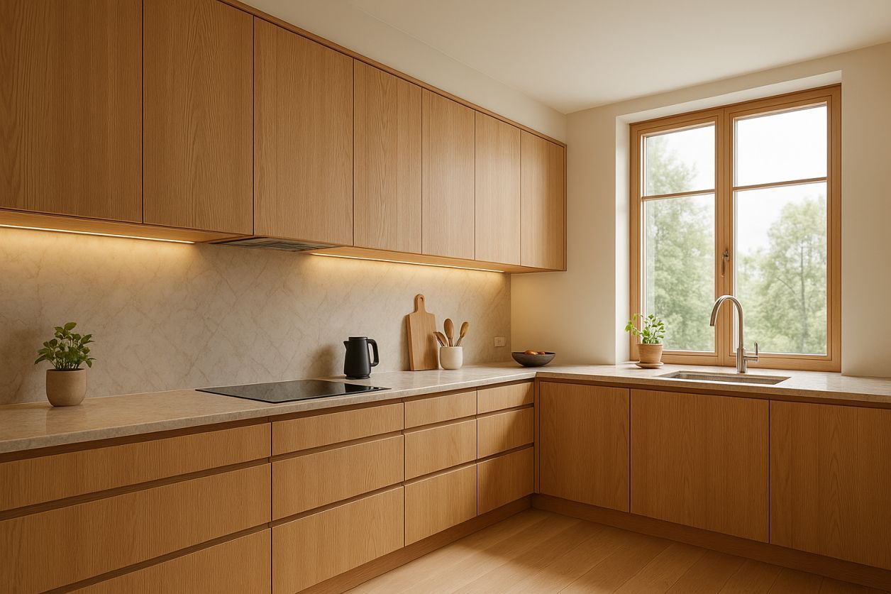 Idées déco pour une cuisine en bois chic